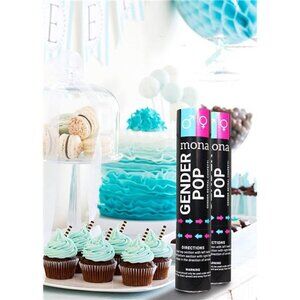 6-Pack (3 Blue, 3 Pink) - Gender Reveal Confetti Poppers, Baby Gender Reveal